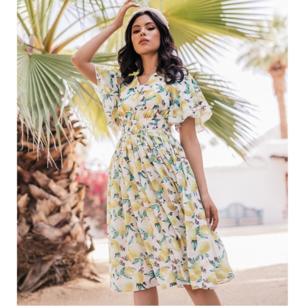 JessaKae Lemon Limon Midi Dress XL - Picture 2 of 7